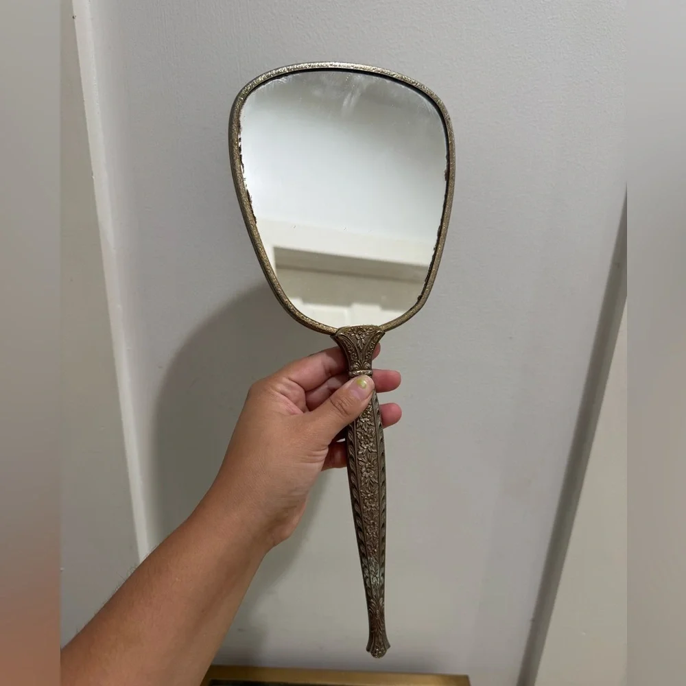 Filigree Hand Mirror Floral Design